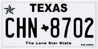 TX license plate CHN8702