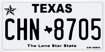 TX license plate CHN8705
