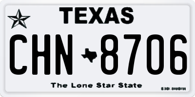 TX license plate CHN8706