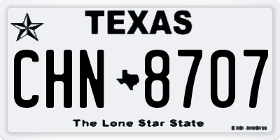 TX license plate CHN8707