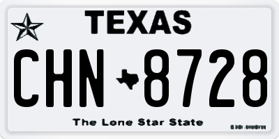 TX license plate CHN8728