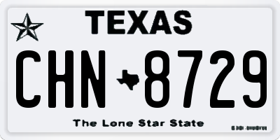TX license plate CHN8729