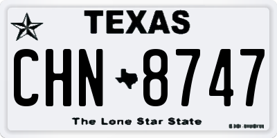 TX license plate CHN8747