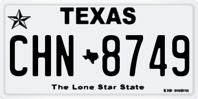 TX license plate CHN8749