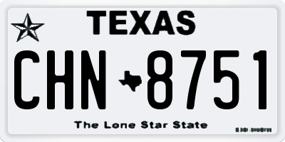 TX license plate CHN8751