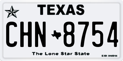 TX license plate CHN8754