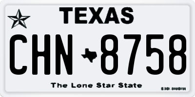 TX license plate CHN8758