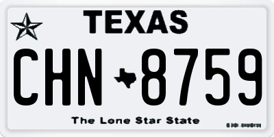 TX license plate CHN8759