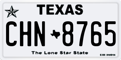 TX license plate CHN8765