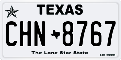 TX license plate CHN8767
