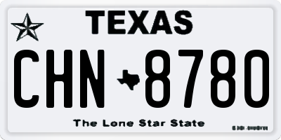 TX license plate CHN8780