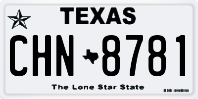 TX license plate CHN8781