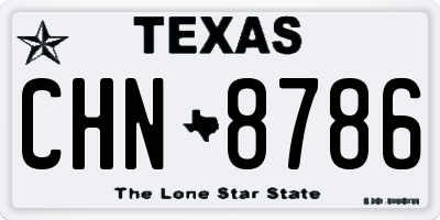 TX license plate CHN8786