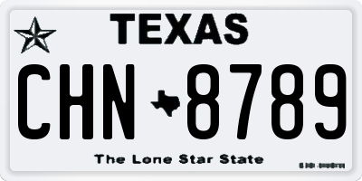 TX license plate CHN8789