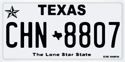 TX license plate CHN8807