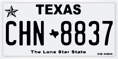 TX license plate CHN8837