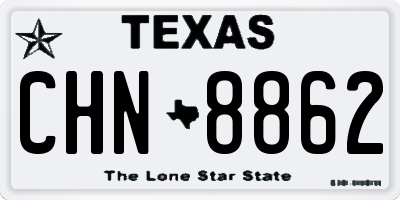 TX license plate CHN8862