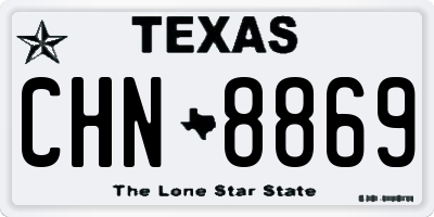 TX license plate CHN8869