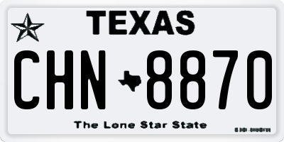 TX license plate CHN8870