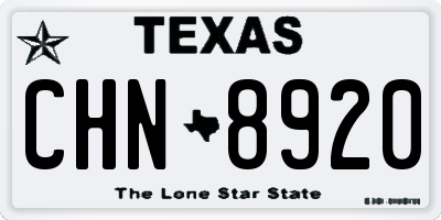 TX license plate CHN8920
