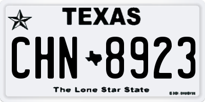 TX license plate CHN8923
