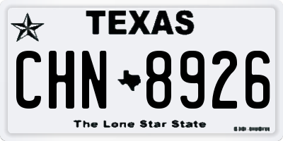 TX license plate CHN8926
