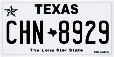 TX license plate CHN8929
