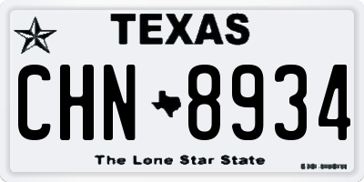 TX license plate CHN8934