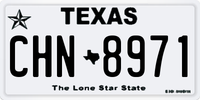 TX license plate CHN8971