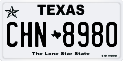 TX license plate CHN8980