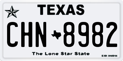 TX license plate CHN8982