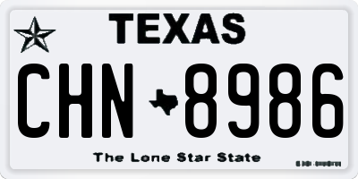 TX license plate CHN8986