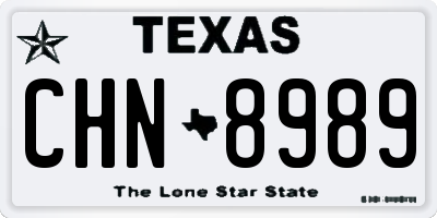 TX license plate CHN8989