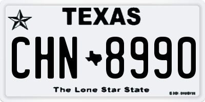 TX license plate CHN8990