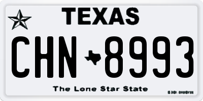 TX license plate CHN8993