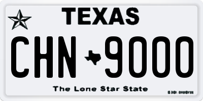 TX license plate CHN9000