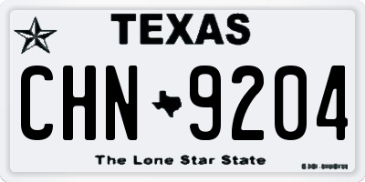 TX license plate CHN9204