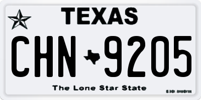 TX license plate CHN9205