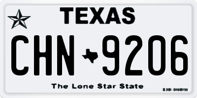 TX license plate CHN9206