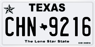TX license plate CHN9216