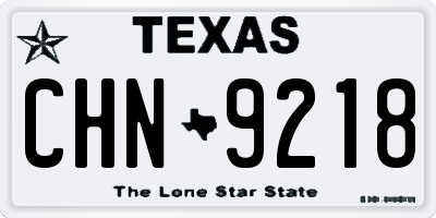 TX license plate CHN9218