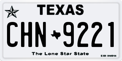 TX license plate CHN9221
