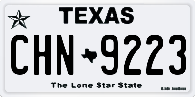 TX license plate CHN9223