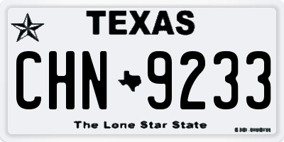 TX license plate CHN9233