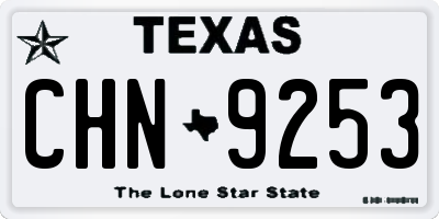 TX license plate CHN9253