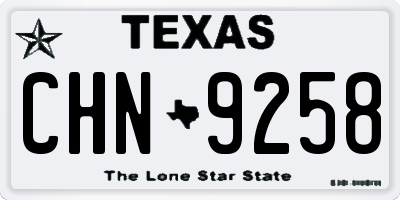 TX license plate CHN9258