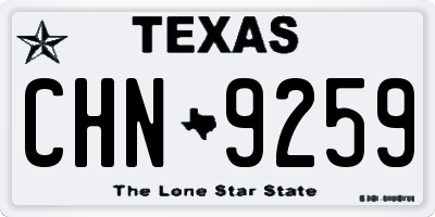TX license plate CHN9259