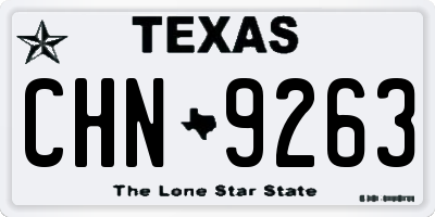TX license plate CHN9263