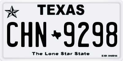 TX license plate CHN9298