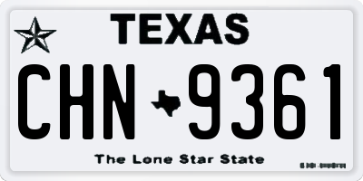 TX license plate CHN9361